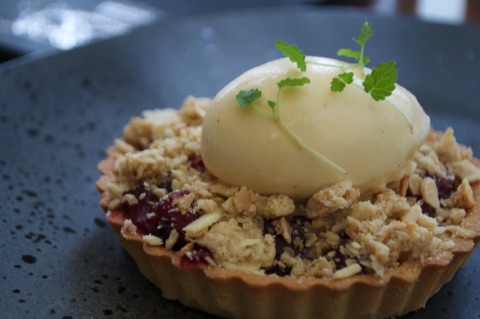Apple and blackcurrant tart, The Cavendish Hotel